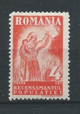 DEPARAIATE-1930 Romania,LP 85 c-Recensamantul populatiei,VAL 4 LEI -MNH foto