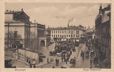 BUCURESTI PIATA TEATRULUI , HOTEL OTETELESANU , TRASURI , ANIMATA foto