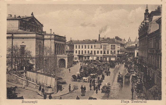 BUCURESTI PIATA TEATRULUI , HOTEL OTETELESANU , TRASURI , ANIMATA