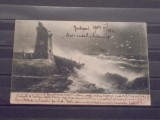 ANGLIA- ROUGH SEA LYNMOUTH- FARUL CU O NAVA IN FURTUNA- 1910-CIRCULATA,TIMBRATA, Printata