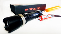 Lanterna SWAT Multifunctional LED Q5 CREE + acumulator auto si priza Zoom UNICAT foto