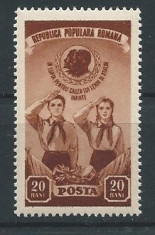 DEPARAIATE-1952 Romania,LP 323-Pionieri,VAL 20 BANI -MNH foto