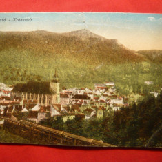 Ilustrata Brasov -Vedere generala 1918 ,color