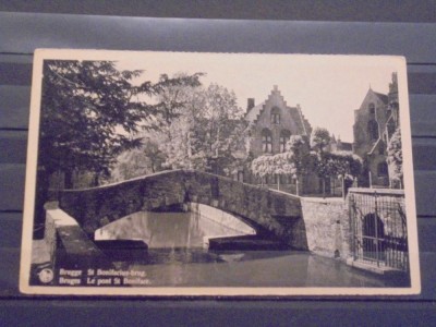 BELGIA - BRUGES - PODUL SF. BONIFACE -ANII 1930 1940 - CIRCULATA . foto
