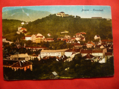 Ilustrata Brasov - Vedere - Ed. Hubert Hedwig 1917 color foto