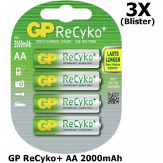GP ReCyko+ AA 2000mAh baterii reincarcabile Continutul pachetului 3x Blister foto