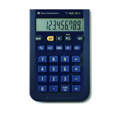 Calculator de birou Texas Instruments TI-EC-3+ 10 cifre albastru foto