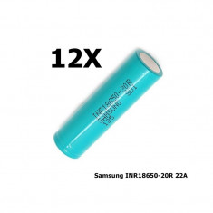 Samsung INR18650-20R 22A 2000mAh Continutul pachetului 12x, Tip Top Plat, Capacitate 2000mAh foto