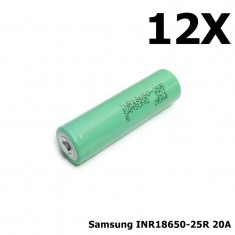 Samsung INR18650-25R 20A Continutul pachetului 12x, Tip Button Top, Capacitate 2500mAh foto