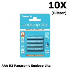 Baterii Reincarcabile Panasonic Eneloop Lite AAA R3 Continutul pachetului 10x Blistere foto