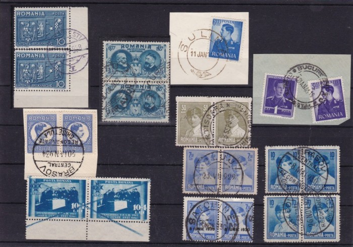 ROMANIA 1930/40 , LOT TIMBRE STAMPILATE