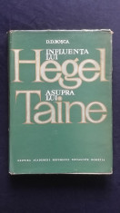 D. D. ROSCA - INFLUENTA LUI HEGEL ASUPRA LUI TAINE foto