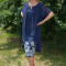 Rochie (Culoare: BLEUMARIN-ALB, Marime: 46)