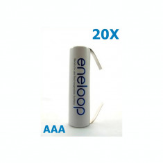 Panasonic Eneloop AAA R3 cu urechi de lipire Continutul pachetului 20x, Tip Urechi de lipire in U, Capacitate 800mAh foto