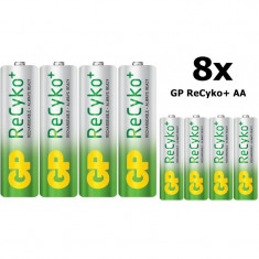 GP ReCyko+ AA 2000mAh baterii reincarcabile + cutie Continutul pachetului 8x foto