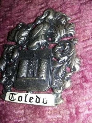 Placheta argintata militara antica,coif ostas,castel antic,Transport gratuit foto