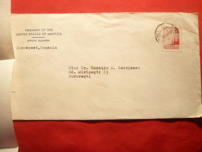 Plic oficial cu autograf Insarcinat cu Afaceri al SUA - Robert J. Martens 1973