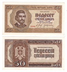 Serbia 1942 - 50 dinara XF+ foto