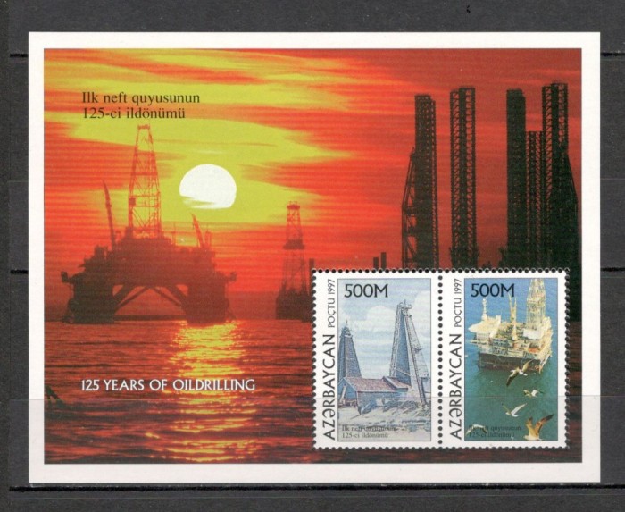 Azerbaidjan.1997 125 ani exploatarea titeiului-coala mica SA.665
