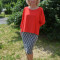 Rochie fashion cu aspect de costum, bluza lejera rosie, fusta conica (Culoare: ROSU, Marime: 48)