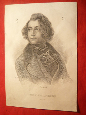 Ilustrata -Personalitati-Gravura- Ch.Dickens de A.Weger - Leipzig foto