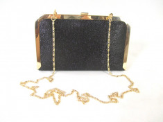 Clutch/ geanta dama neagra eleganta de catifea+CADOU foto