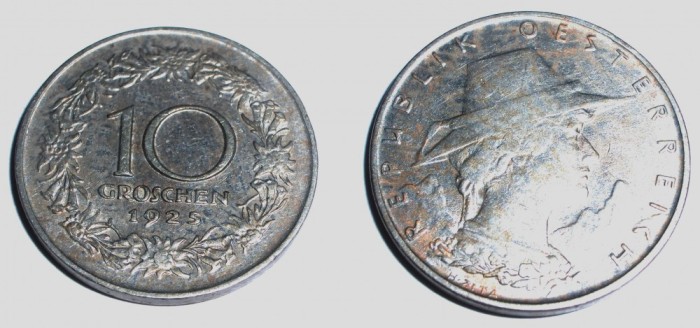 AUSTRIA 10 GROSCHEN 1925 **