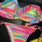 Costum de baie cu push up si slip brazilian cu ciucuri