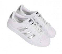 Adidas Superstar alb cu argintiu unisex marmi de la 36 la 44 foto