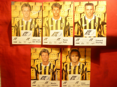 Set 5 Fotografii cu Jucatori ai Echipei Fotbal Vitesse Arnhem cu autografe foto