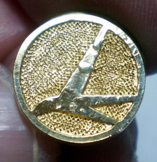 I.186 INSIGNA PIN ROMANIA AVIATIE TAROM 13mm foto