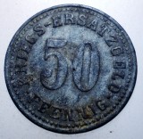 F.190 GERMANIA STADT WERTHEIM AM MAIN NOTGELD 50 PFENNIG ZINC 24mm