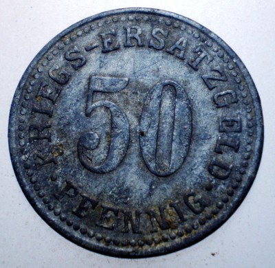 F.190 GERMANIA STADT WERTHEIM AM MAIN NOTGELD 50 PFENNIG ZINC 24mm foto