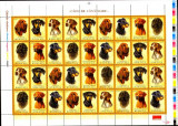 SD Romania 2005 LP 1694 - Caini de vanatoare, coala de 36 (6 serii), MNH, Nestampilat