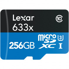 Card microSD Lexar, 256 GB, Class 10 USH-I,633x (95MB/s)+ adaptor SD- Descriere foto