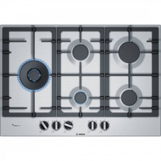 Plita Bosch PCS7A5B90 gaz 5 arzatoare Arzator WOK Inox foto