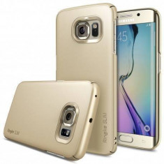 Husa Protectie Spate Ringke Slim Royal Gold + Bonus folie protectie display pentru Samsung Galaxy S6 Edge Plus foto