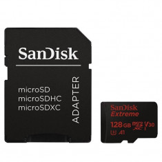 Card Sandisk Extreme microSDXC 128GB 100Mbs A1 Clasa 10 V30 UHS-I U3 Mobile cu adaptor SD foto