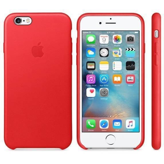 Husa Protectie Spate Apple Leather Case Red pentru iPhone 6s foto mare Husa Protectie Spate Apple Leather Case Red pentru iPhone 6s foto mare