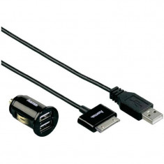 Incarcator auto Hama 2 x USB negru pentru Apple iPhone / iPod foto