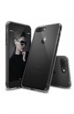Husa Protectie Spate Ringke Fusion Smoke Black pentru Apple iPhone 7 Plus si folie protectie display foto