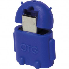 Adaptor OTG Logilink AA0066 USB 2.0 Female - microUSB 2.0 Male albastru foto