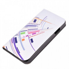 Husa Flip Cover Tellur TLL111352 Folio Abstract alba pentru Samsung Galaxy S4 foto
