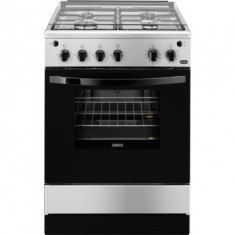 Aragaz Zanussi ZCG612H1XA 4 arzatoare gaz 53 litri Grill + Rotisor Inox foto