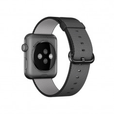 Curea smartwatch Apple Watch 42mm Black Woven Nylon foto