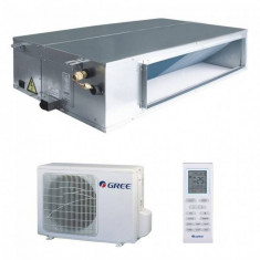 Aparat de aer conditionat tip duct Gree GFH12K3FI-GUHD12NK3FO Inverter 12000BTU Alb foto