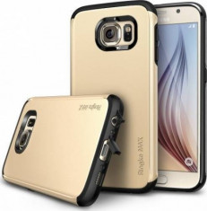 Husa Protectie Spate Ringke Armor Max Royal Gold plus folie protectie pentru Samsung Galaxy S6 foto