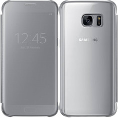 Husa Clear View Samsung pentru Galaxy S7 G930 Argintiu foto