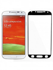 Folie protectie sticla securizata Tempered Glass Black aluminium pentru Samsung Galaxy S4 foto