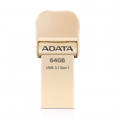 Memorie USB ADATA i-Memory Flash Drive AI920 64GB USB 3.1 Gold foto